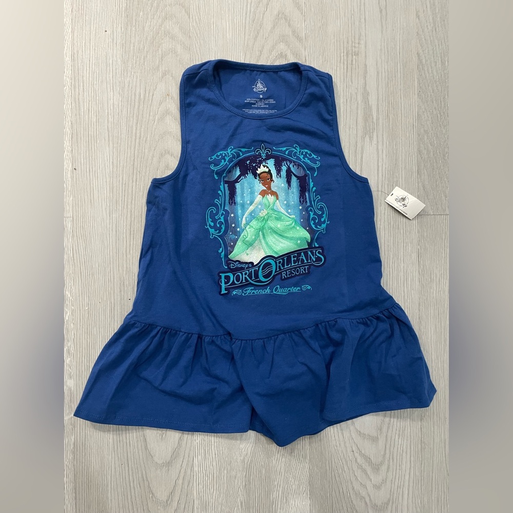 NEW Disney Port Orleans Princess Tiana French Quarter Girl's Blue T-shirt Small